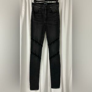 EXPRESS Black High Waist Lace Up Slim Skinny Jeans Leggings Small 2
